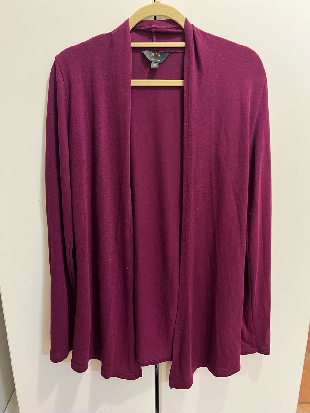 41 Hawthorn Open-Front Cardigan in Berry Plum